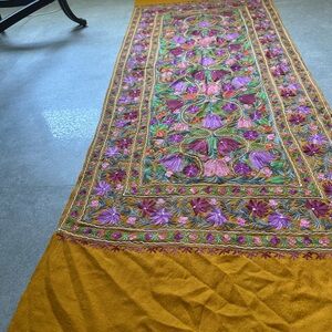 Floral Embroidered Scarf - Multicolor